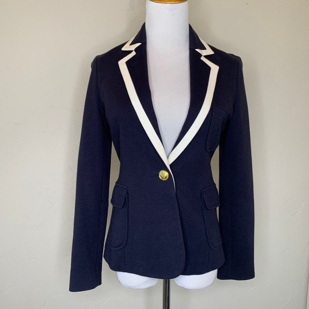 8 Eight Blue White Schoolgirl Blazer Sz Small ? Lady Jacket
